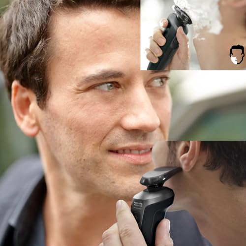 Image of PHILIPS AquaTouch Wet & Dry Electric Shaver for Men, Rechargeable Rotary Razor with ComfortCut Blades and Precision Trimmer 5D Flex Head-Packaging May Vary