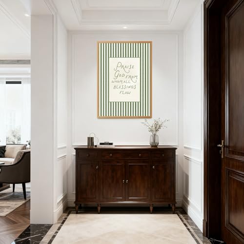 Christian Scripture Wall Art Canvas Print Doxology Bible Verse Poster Artwork Green Striped Inspirational Religious Picture Faith Decor for Living Room Bedroom Office Church 8x12inch Wooden frame by LWGYLKJ - Used condition - Image 7