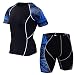 Produktbild FFQY Herren Enger elastischer Trainingsanzug 2021 Sommer Schnelltrocknende Fitness-Outfits Weiches und bequemes Sport-T-Shirt Kurzarm-Shorts-Sets