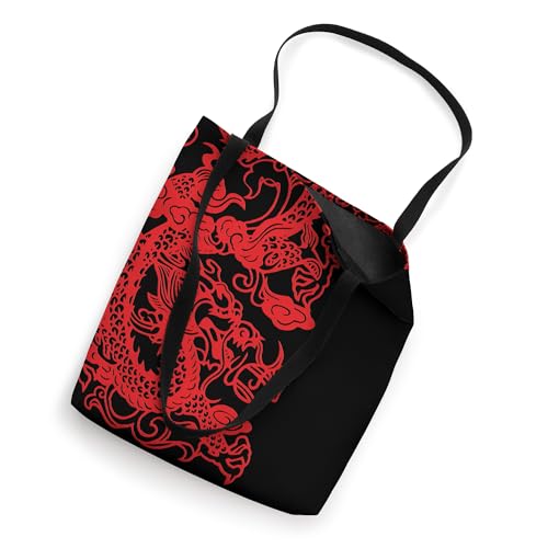 Bolso Tote Dragón Asiático Rojo miniatura 2