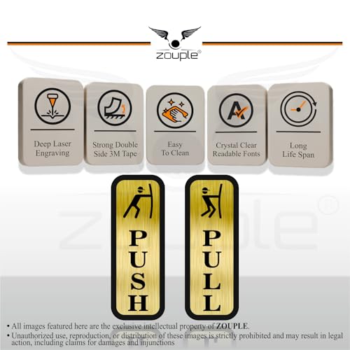 Image of PUSH PULL Door Sign, 6 Inch, Acrylic, Self-Adhesive