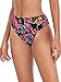RELLECIGA Women's Black-Fuchsia Floral High Cut High Waisted Bikini Bottom Size Medium