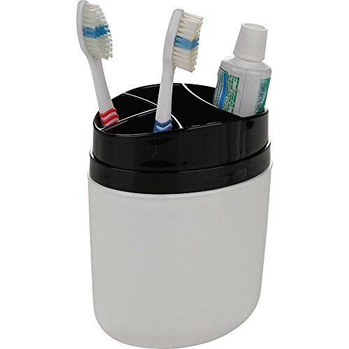 Coza Full Porta Escova Full, Coza, Preto, Branco/Preto, 10.6 x 7.7 x 15.4 cm