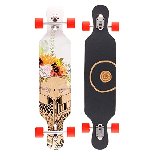 BTFL Drop-Through Longboard Chloe Skateboard für Mädchen, Komplett-Board mit ABEC 9 Kugellager, Cruiser für Anfänger und Fortgeschrittene