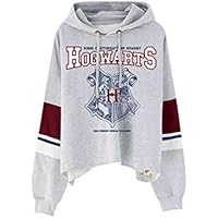 Harry Potter Sudadera Corta con Capucha para Mujer Hogwarts