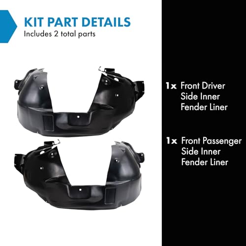 Image of TRQ Front Inner Fender Liner Set Compatible with 2007-2010 Ford Edge Lincoln MKX FO1248130 FO1249130