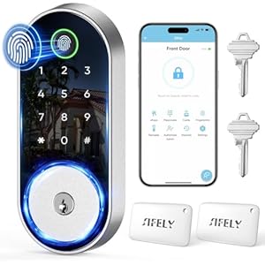 Keyless-Entry Door-Lock Deadbolt Smart Lock: Electronic Deadbolt Lock with Keypad, Fingerprint & Code Access, Digital Door Keypad for Front Doors, Entry Doors and Exterior Doors (Nickel)