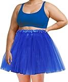 Women's Teen Adult Blue Plus Size Tutu Skirt Women Short Dance Ballet Dress Halloween Costume Running Tutu (1, Blue, Large)