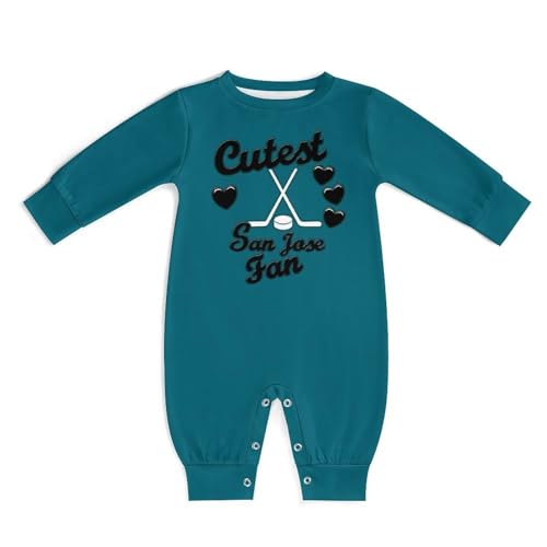 Baby Hockey Romper Outfit for Boys & Girls,Custom Baby Long Sleeve Clothes for Hockey Team Fans,Personalized Name Number
