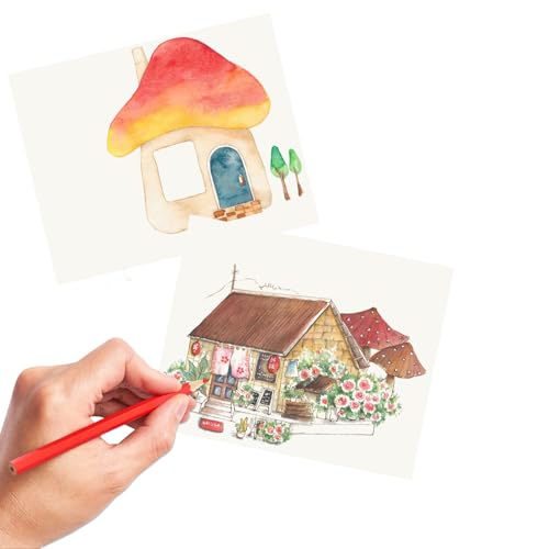 50 Stück A6 Kraftpapier Karten, Blanko Postkarten Weiß 15x10CM 300g/m² Kraftpapier-Karten Set Druckbar Postkarten Blanko für Selbstgestalten beschriften oder bedrucken