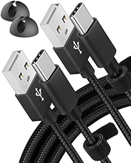 USB C Cable 3M, [2 Pack] Type C Charging Cable 10ft PS5 Controller Fast Charging USB C Charger Cable Nylon Braided USBC Cable Compatible with Samsung S21/ S20/ S10/ S9/ S8, Huawei Mobile Cable
