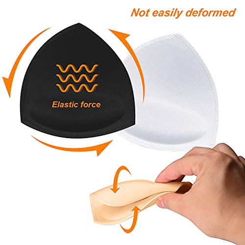 FANMAOUS 5 pairs Women's Triangle Bra Pads Inserts Removable Push Up Sports Bra Cups Replacements For Bikini Top Swimsuit (5 pairs 3 color B/C)