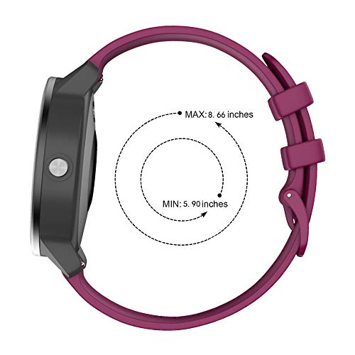 Isabake Band Replacement For Garmin Vivoactive 4 ,22Mm Silicone Strap Compatible With Samsung Galaxy Watch 46Mm/Gear S3 Frontier/Classic , Quick Release Wristband For Smartwatch Accessories(Wine Red) #TOP5