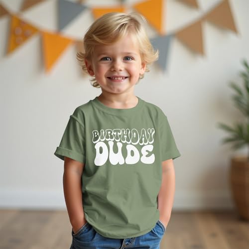 SOFEON Birthday Boy Shirt 1st 2nd 3rd 4th 5th Birthday Dude Shirts Toddler Baby Boy B-Day Party Tee Summer Short Sleeve Tops3