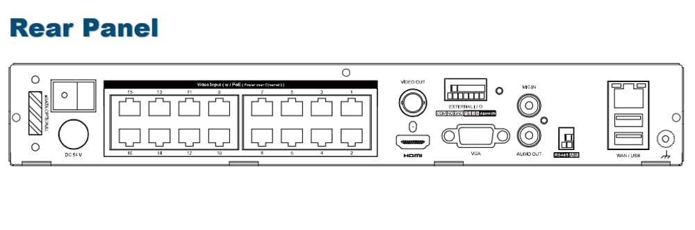 Avtech 634801 Videoregistratore NVR 16 Canali H.265 Con 16 Canali PoE, AVH2117AX Nero