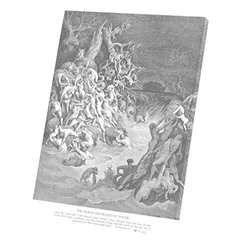 Tableau gravure Gustave Doré Bible - Toile imprimée Le Monde Détruit par les Eaux 60x84 cm