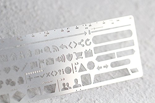 Fascola 1Pc New Stainless Steel Stencil Hollow Ruler Web Interface Ui Design Paper Prototype Accessory Stationery Bookmark Creative Gift #TOP3