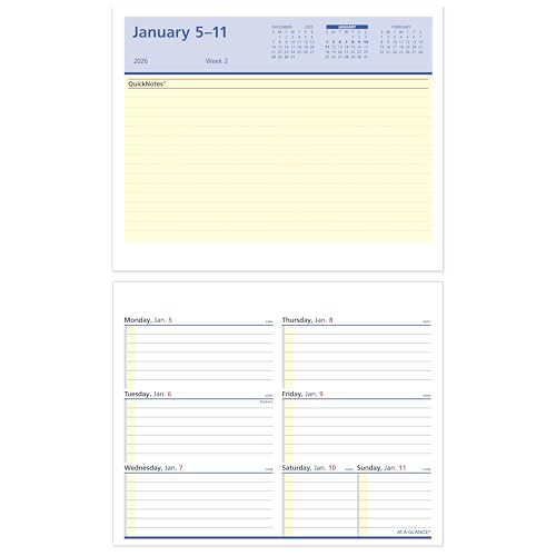 Recharge de calendrier de bureau 2026 AT-A-GLANCE Flip-A-Week 14x17,8 cm avec QuickNotes SW7065026