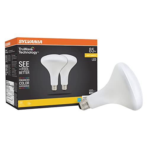 Sylvania Led Truwave Natural Series Br40 Light Bulb, 85W Equivalent Efficient 12W, Medium Base, Dimmable, Frosted, 2700K, Soft White - 2 Pack (40785) #TOP23