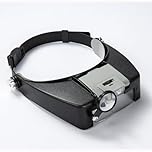 Meichoon Headband Magnifying Glasses,1.5X 3X 6.5X 8X Eyewear Magnifier with 2 LED Lights Head Lamp Loupe for Repairs Reading Jewelry Making