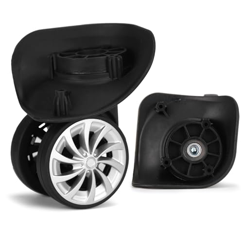 スーツケース 交換用キャスター スーツケース タイヤ交換 キャスター 切り替え補修用 静音 360度回転 簡単組立 交換用スイベルホイール 2個セットブラック