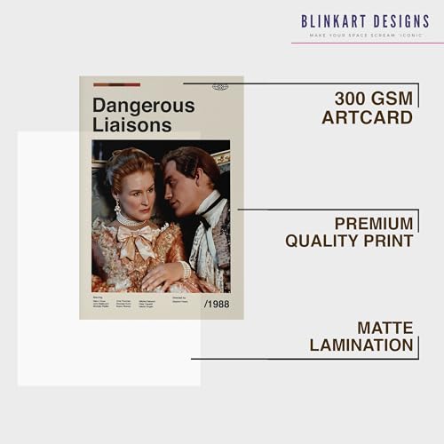 Image of BLINKART Cruel Intensions Movie Poster Frame 8x12 Inch | Premium 300 GSM Paper Wall Print | Mid Century Vintage Film Artwork for Home, Bedroom, Living Room, Office | Framed Photo Decor