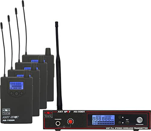 Galaxy Audio As-1100-4 Band Pack Wireless In-Ear Monitor System, Code D (584Mhz - 607Mhz) #TOP1