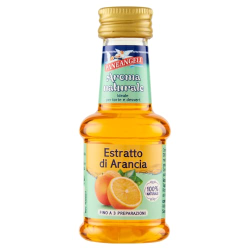 Paneangeli Estratto di Arancia 100 % Naturale, Aroma Alimentare Naturale Ideale per Torte e Dessert per Dolci, Senza Alcool Senza Conservanti Senza Solventi, 35 ml