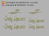 Encaje perfecto Ecoshirt 1O-6MUW-S2WS Pegatinas 99 Jorge Lorenzo F201 Stickers Aufkleber Decals Moto GP Bike, Gold