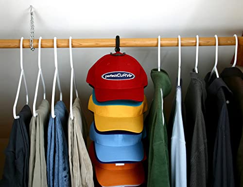 Perfect Curve Cap Rack18 System – Hat Racks For Baseball Caps | Hat Organizer For Closet | Over Door Hanger | Over Door Organizer | Six Clips Hold Up To 18 Caps | Black #TOP3