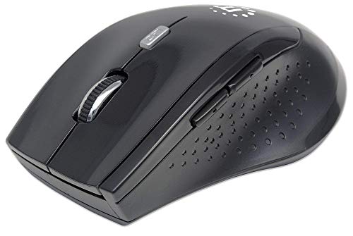 Manhattan Curve Wireless Optical Mouse - with Auto Power Management - for Laptops & Computers - Black, 179386