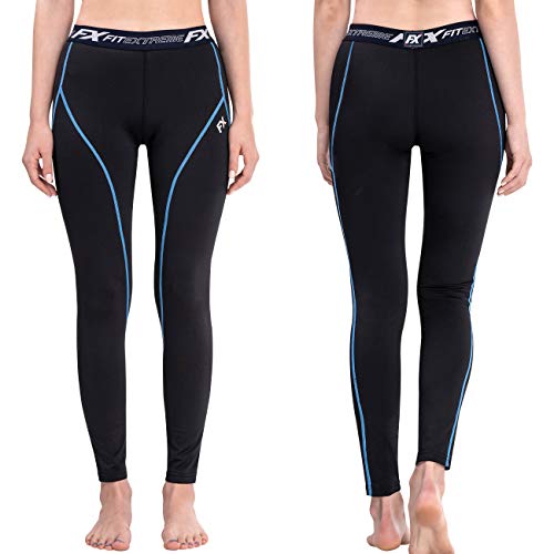 FITEXTREME Womens MAXHEAT Fleece Long Johns Thermal Underwear Bottom Black S