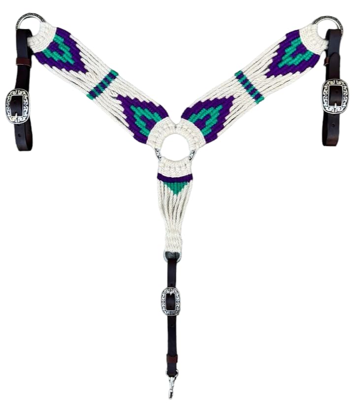 Cheval's International Western Mohair Horse Breast Collar, Handmade Premium Wool & Leather Equestrian Tack, Adjustable, Durable & Comfortable Saddle