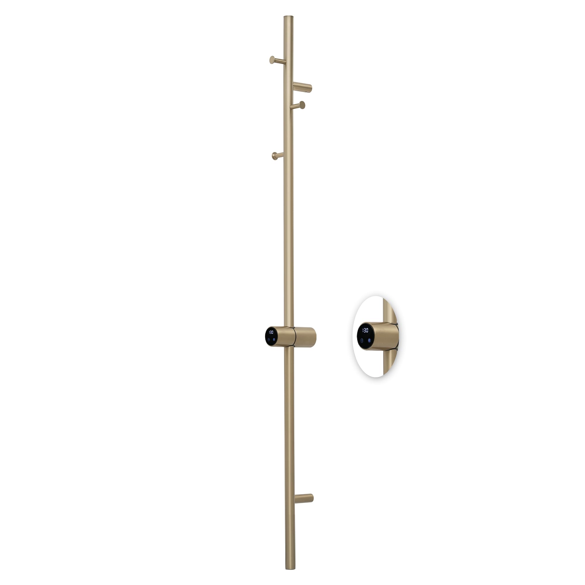 Photo 1 of BLARALA Electric Heater Towel Warmer Rack for Bathroom,Timer&Adjusted Temperature,Stainless Steel,Space Saving,Brushed Brass,47.24 * 3.74 * 4.53in,Wall Mounted-Hardwired Installation
