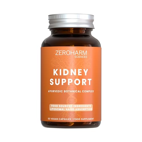 ZeroHarm Kidney Support – Herbal Blend with Varuna, Punarnava, Gokshura & Patharchatta – Urinary Tract & Detox Support – Liposomal Absorption – Powered by Real Food Ingredients – 60 Vegan Capsules