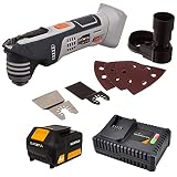 Batavia 7062510 Akku Multitool Multifunktionswerkzeug (36W, 18 Volt Lithium-Ion Akku, Leerlaufdrehzahl: 5000-15000 min-1) 1 x 4.0 Ah Akku + Schnellladegerät