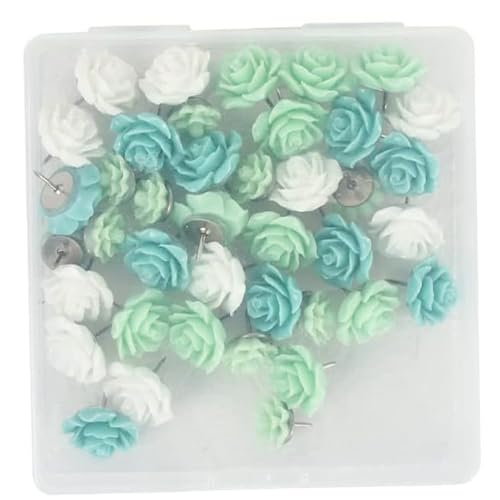 Chinchetas de flores de rosa degradado con 40 piezas para corcho 3