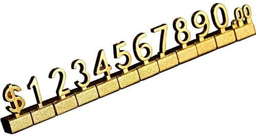 SUQ I OME 10 Sets Counter Stand Label Tag Store Sign Holders Metal Arabic Num...