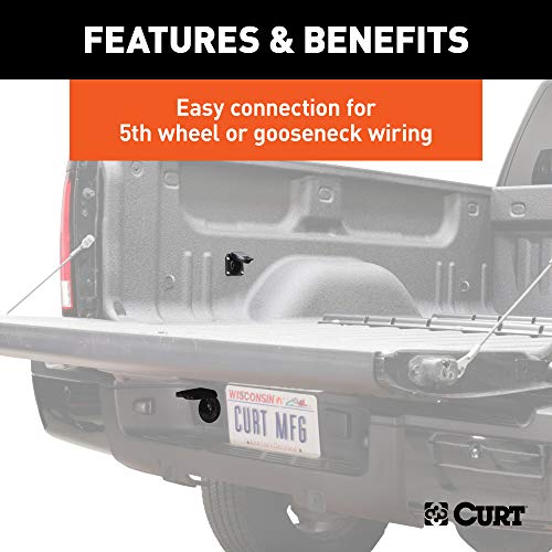 Curt 56070 7-Foot Vehicle-Side Truck Bed 7-Pin Trailer Wiring Harness Extension, Select Chevrolet, Dodge, Ford, Gmc, Nissan, Ram, Toyota , Black #TOP5