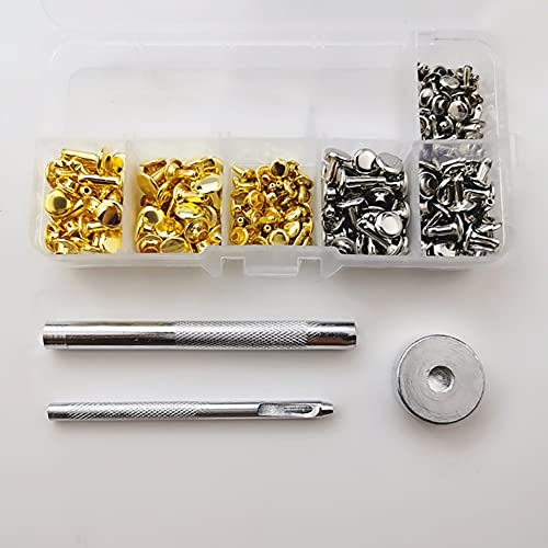 Cchude 120 Pcs Leather Rivets Buttons Rivet Studs With Setting Tool Kit Repair Decoration For Leather Craft #TOP1