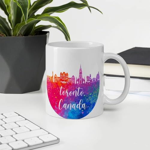 Wodevor Tasse à café amusante Canada Toronto Tasse à thé en céramique avec citation Gentle City Country Fine Art – Cadeaux pour maman, adultes, grand-père, personnes âgées, 325 ml, blanc – vue 7