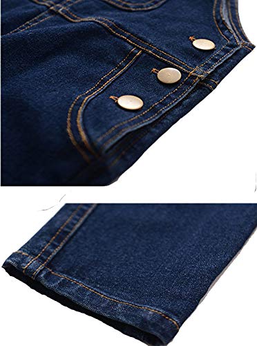 Onlyangel Boys' Suspender Jeans Adjustable Straps Cotton Denim Overalls Age 4-13 (7-8 Years, Blue) #TOP4