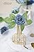 Jdsour 50pcs Artificial Flower，Real Touch Foam Roses w/Stem DIY for Wedding Bouquet Centerpieces Party Shower Home Decor-Dusty Blue Shades
