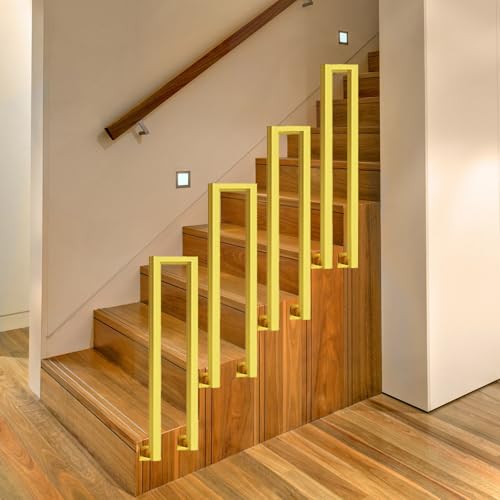 Pasamanos de hierro forjado dorado en forma de U de 35 a 110 cm antideslizante decorativo para escaleras