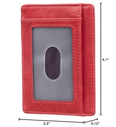 Image of Travelambo Slim Wallet Front Pocket Minimalist Leather RFID Blocking Medium Size