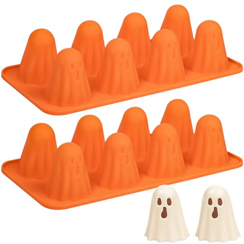 Kamehame Ghost Silicone Mold 2 Packs Ghost Chocolate Candy Molds Halloween Silicone Molds for Jelly Chocolate Candy Gummy Crayon Resin