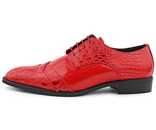 Image of Bolano Bandit Men's Alligator Print Cap-Toe Oxford Dress Shoes