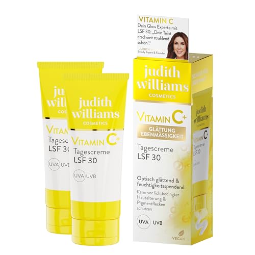 Judith Williams Cosmetics – Tagescreme-Set mit LSF 30 2tlg. Vitamin C+ 2x70 ml – Gesichtspflege und Sonnenschutz Anti-Falten & Pigmentflecken schützt vor UVA- & UVB- Strahlung