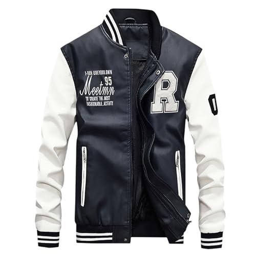 Générique Veste Homme Mi Saison Printemps Été Manteau masculin en cuir et simili veste sportive décontractée avec poches style — et DURABILITÉ pour...