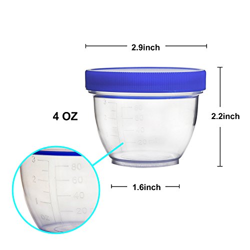 Youngever 18 Pack Baby Food Storage, 4 Oz Baby Food Containers With Lids, 6 Assorted Colors, With Lids Labels #TOP2